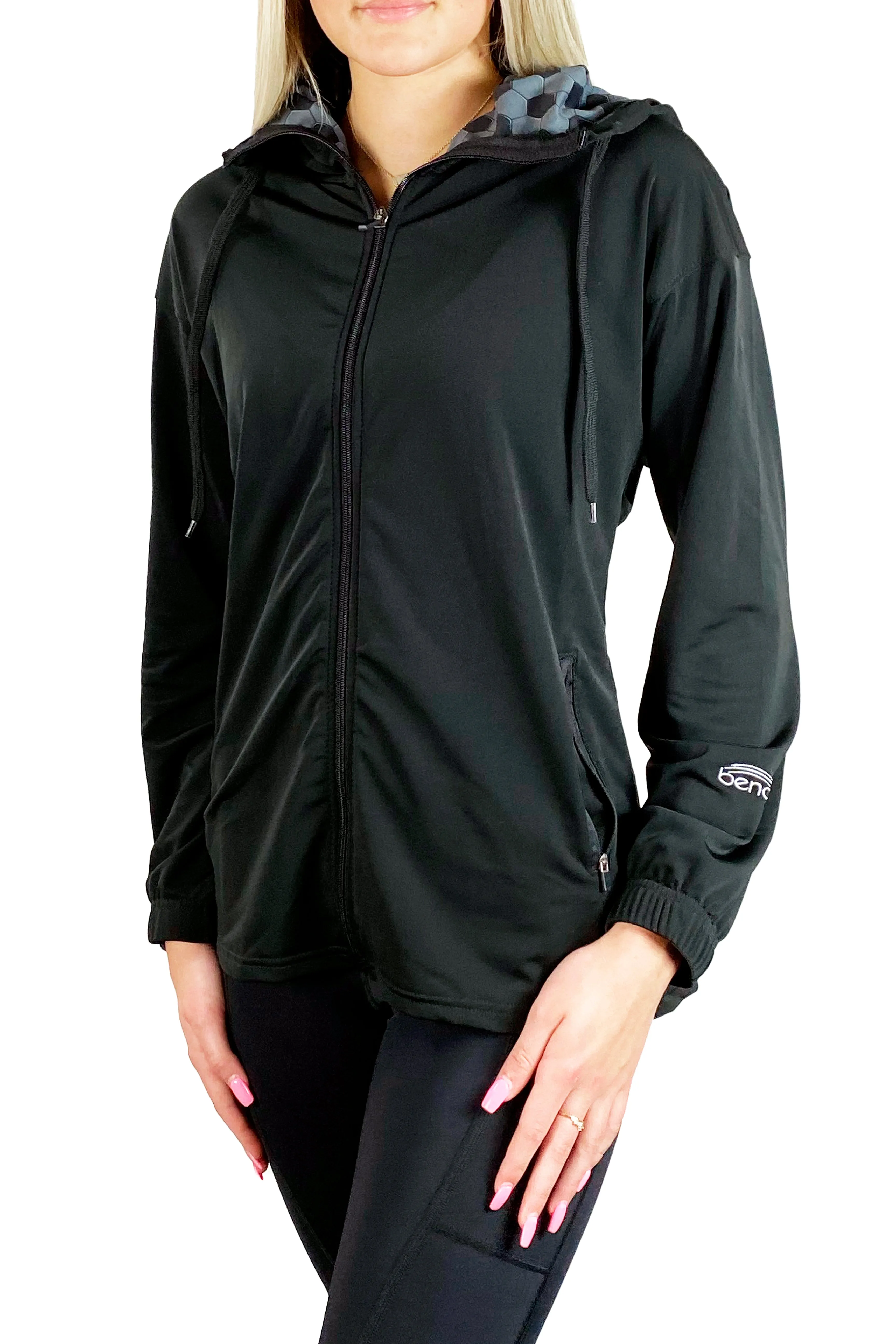 941- 1ZZ0 Soccer Full Zip Snorkel Neck Hoodie/ Black