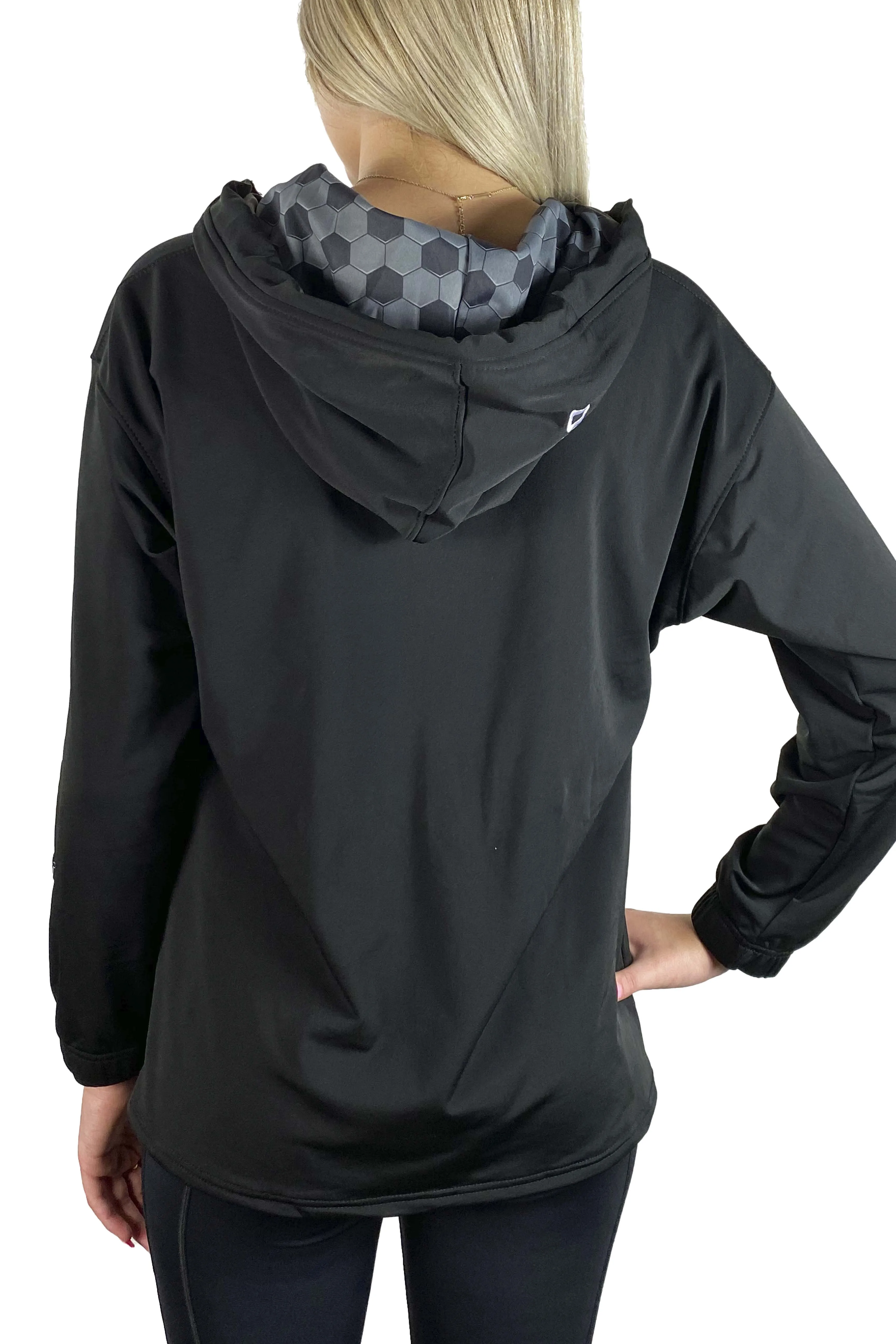 941- 1ZZ0 Soccer Full Zip Snorkel Neck Hoodie/ Black