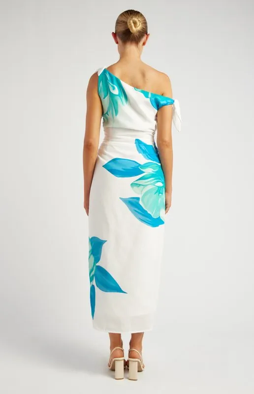 Alura Floral Off the Shoulder Cocktail Style Midi Dress