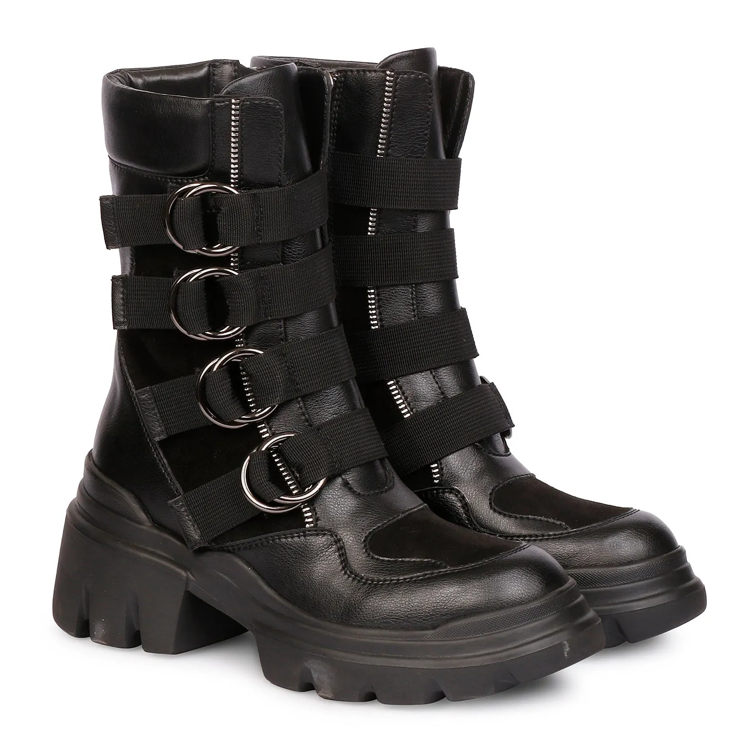 Alyssa Suede and Leather Ankle Boots