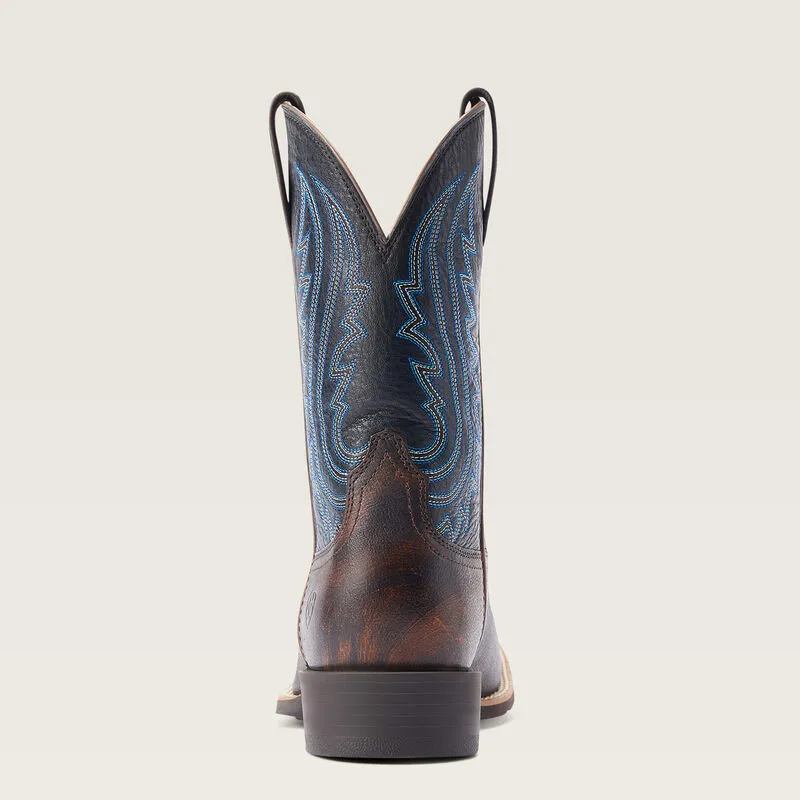 Ariat Men's Dark Brown Sport Big Country Broad Square To Western Boots with Black Tops
