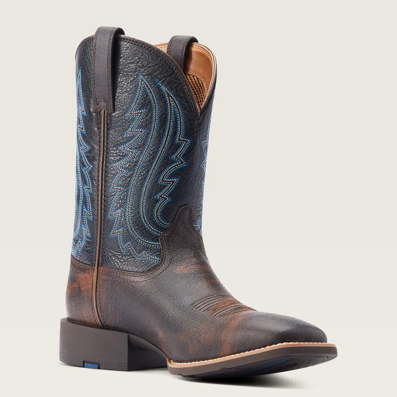 Ariat Men's Dark Brown Sport Big Country Broad Square To Western Boots with Black Tops