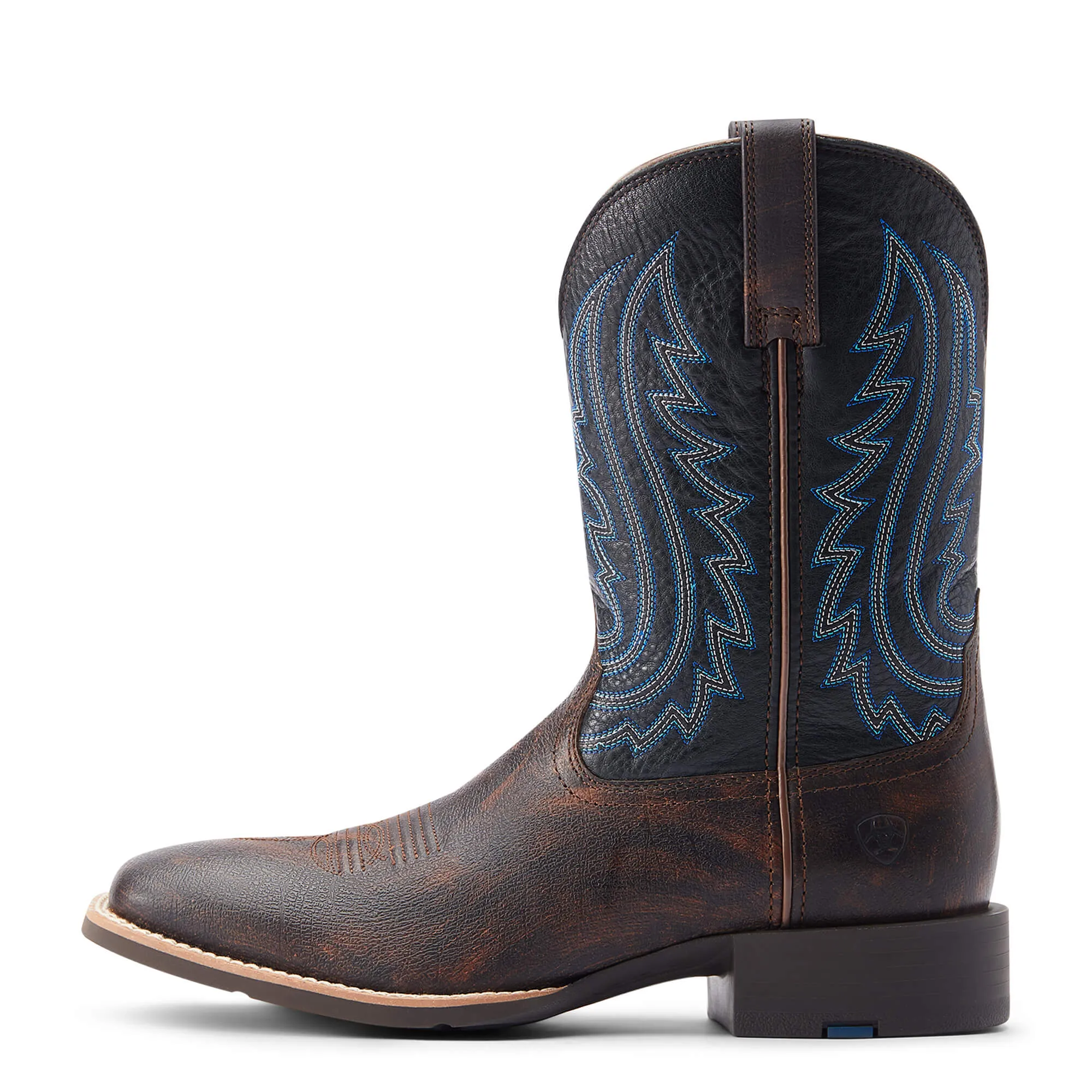 Ariat Men's Dark Brown Sport Big Country Broad Square To Western Boots with Black Tops