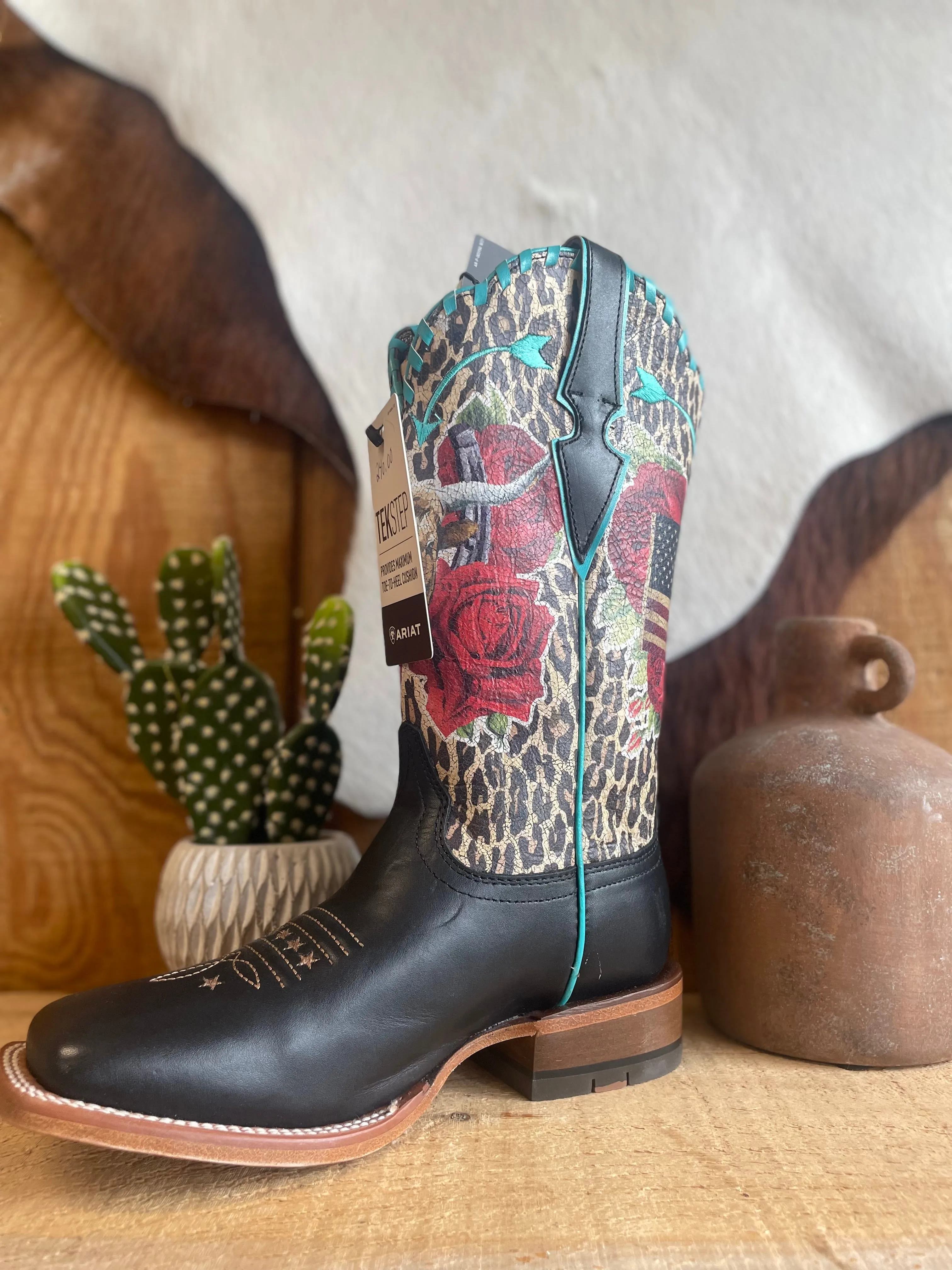 Ariat Womens Frontier Rodeo Quincy Black/Mus Mey