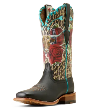 Ariat Womens Frontier Rodeo Quincy Black/Mus Mey