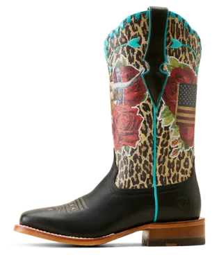 Ariat Womens Frontier Rodeo Quincy Black/Mus Mey
