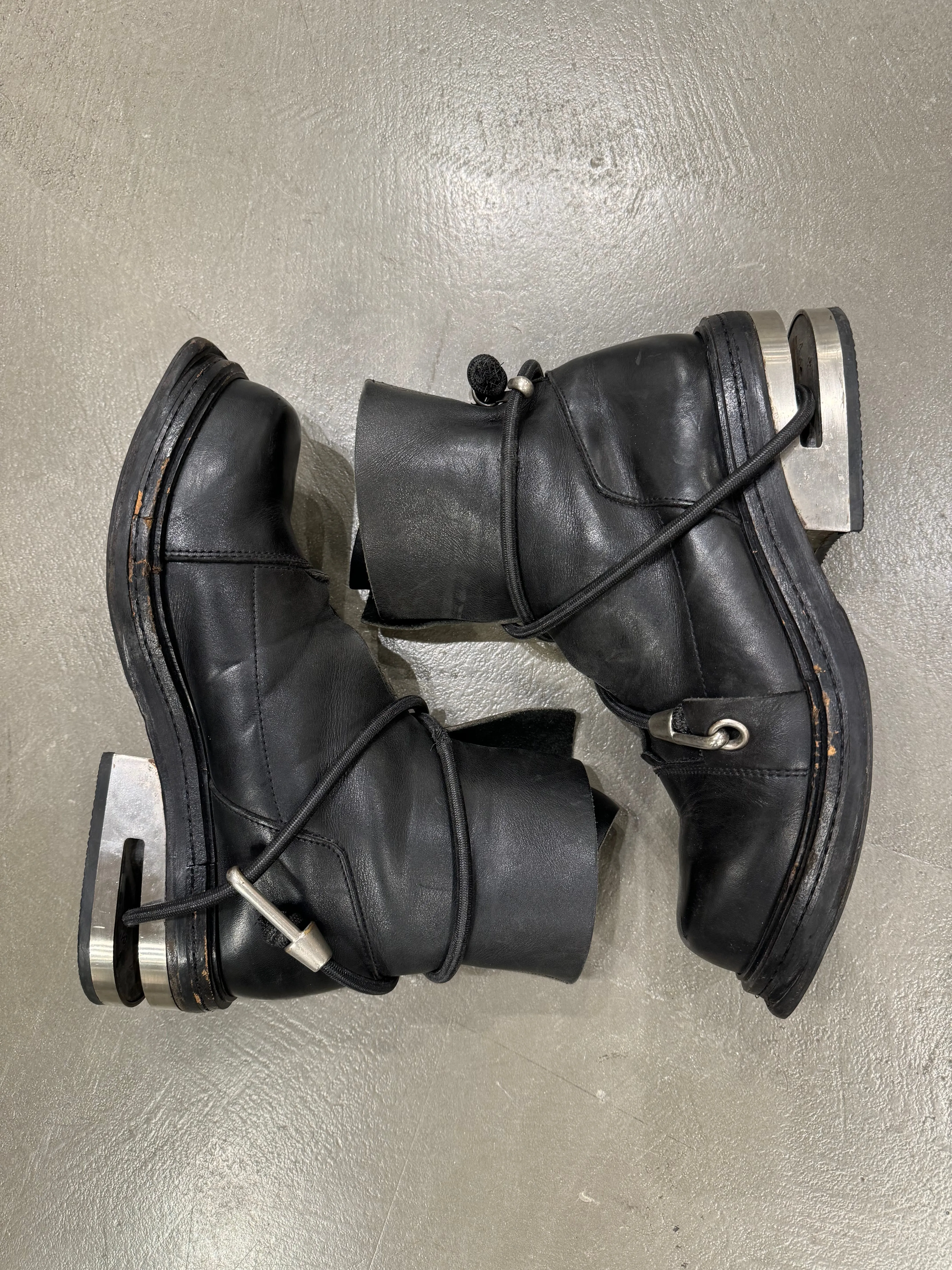 A/W 1996 Dirk Bikkembergs metal heel bungee cord boots
