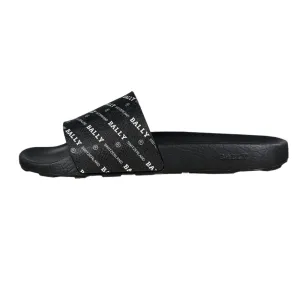 Bally Mens Slanter Black/White Rubber Slides