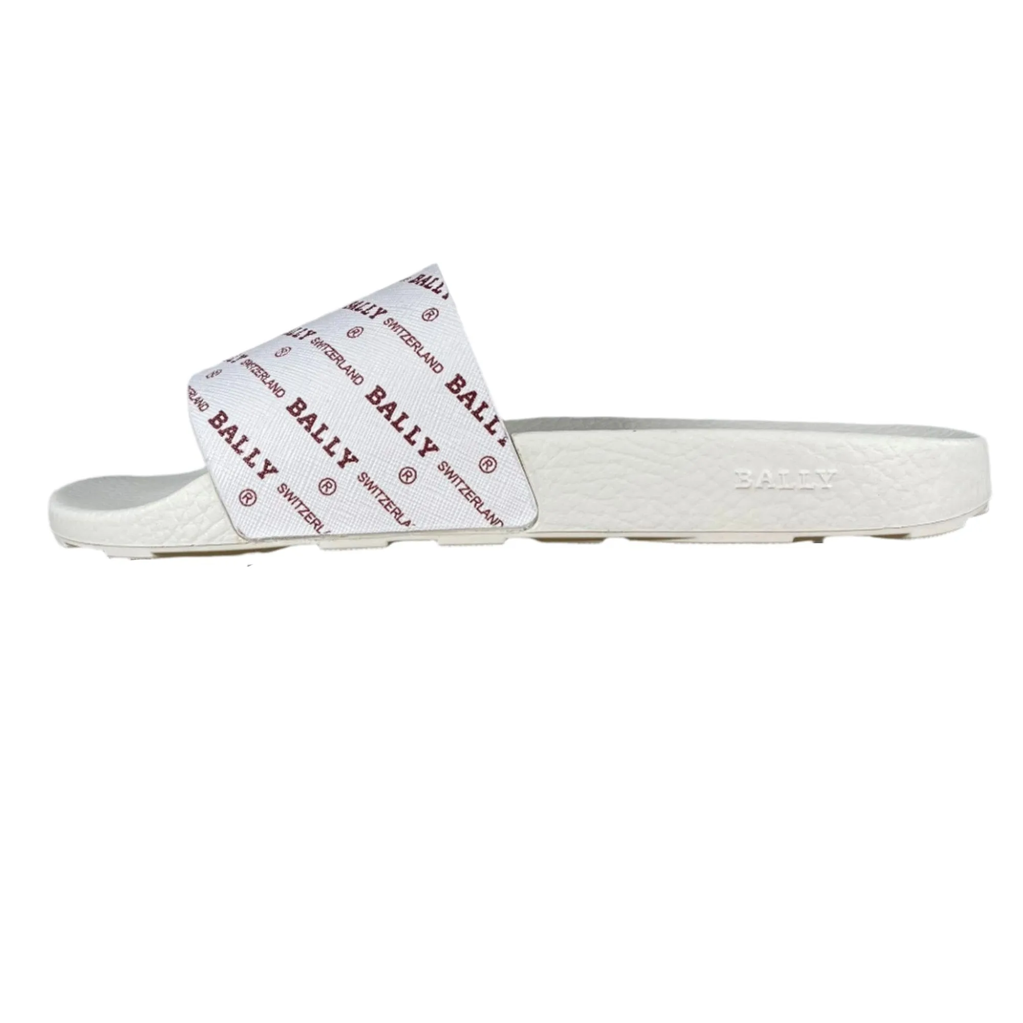 Bally Slanter White/Red Rubber Slides