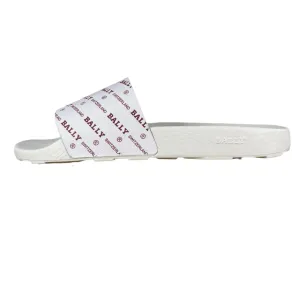 Bally Slanter White/Red Rubber Slides