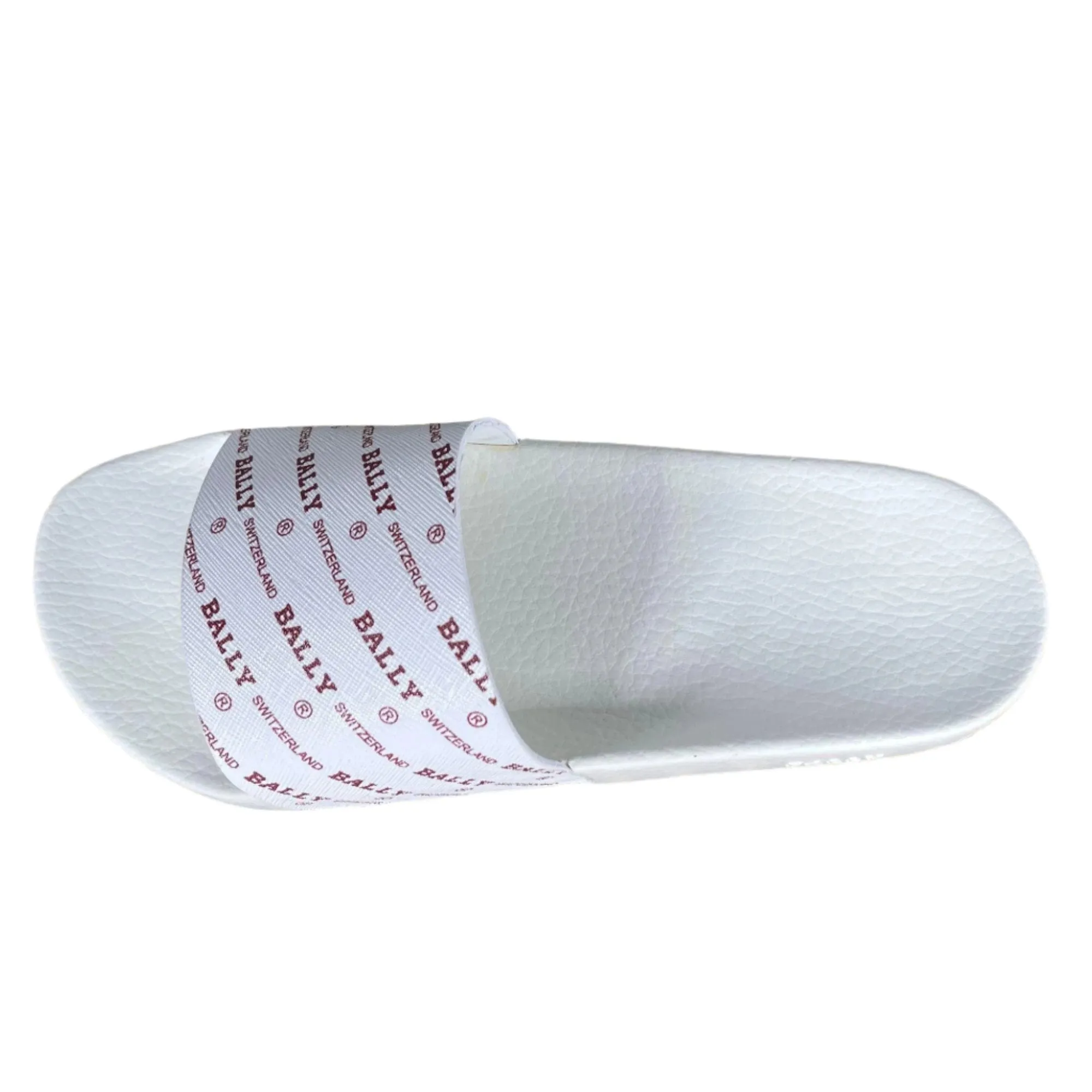 Bally Slanter White/Red Rubber Slides