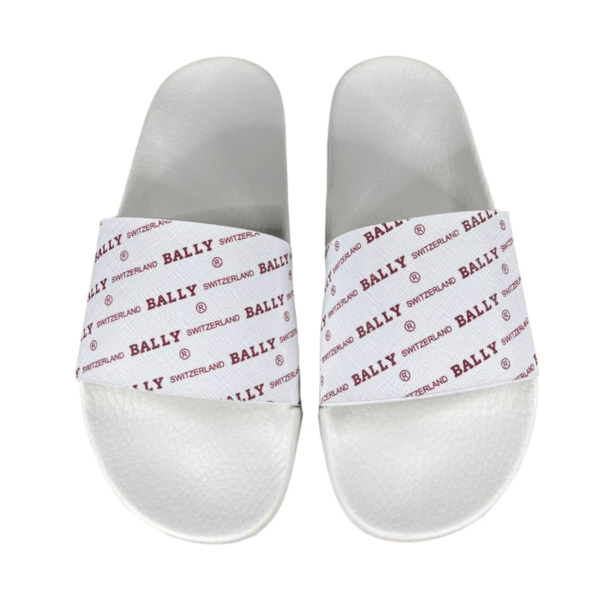 Bally Slanter White/Red Rubber Slides