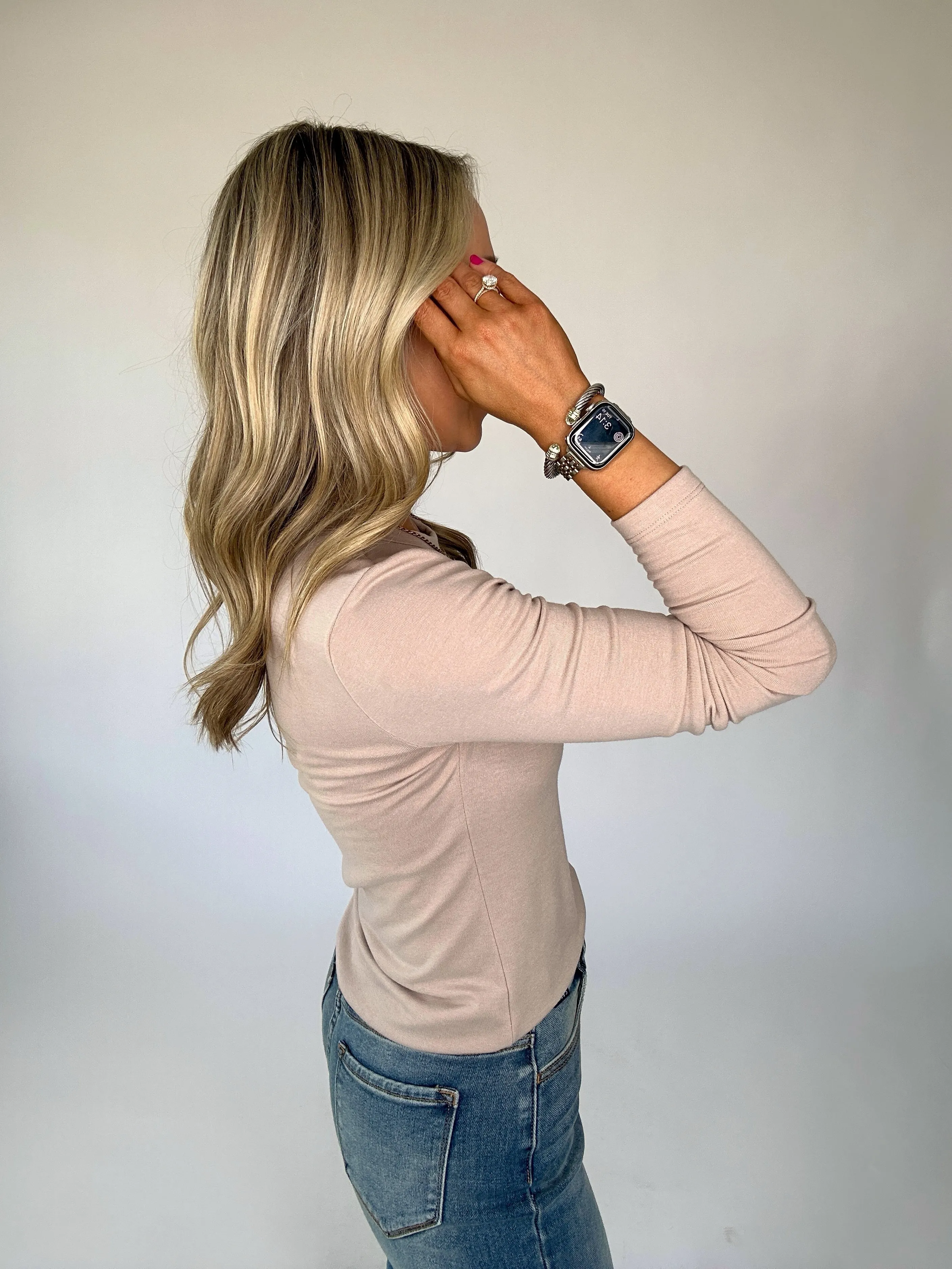 Best Of Basics Long Sleeve Knit Top - Taupe