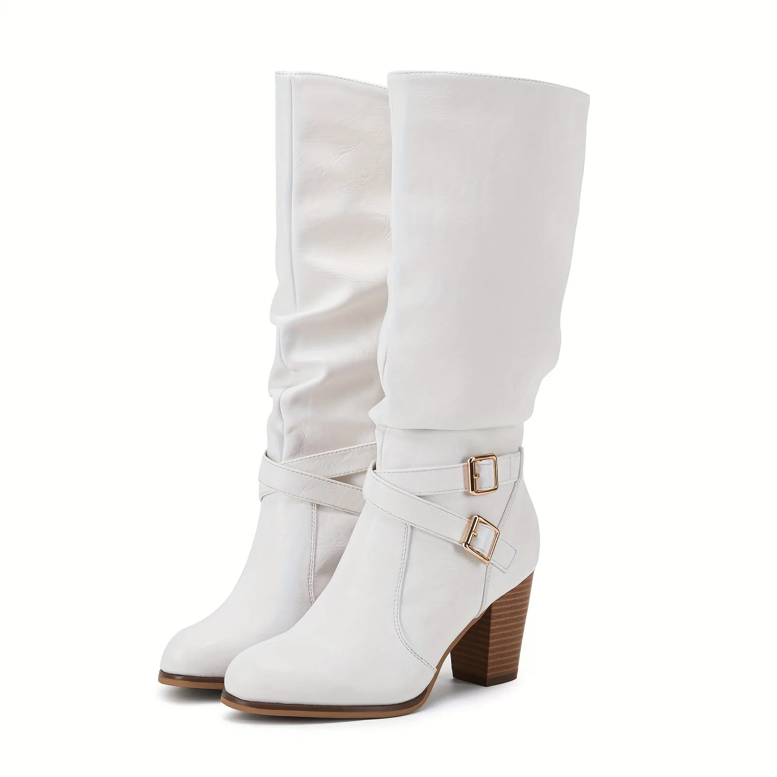 Black Mid-Calf Boots with Chunky Heel – Stylish & Versatile