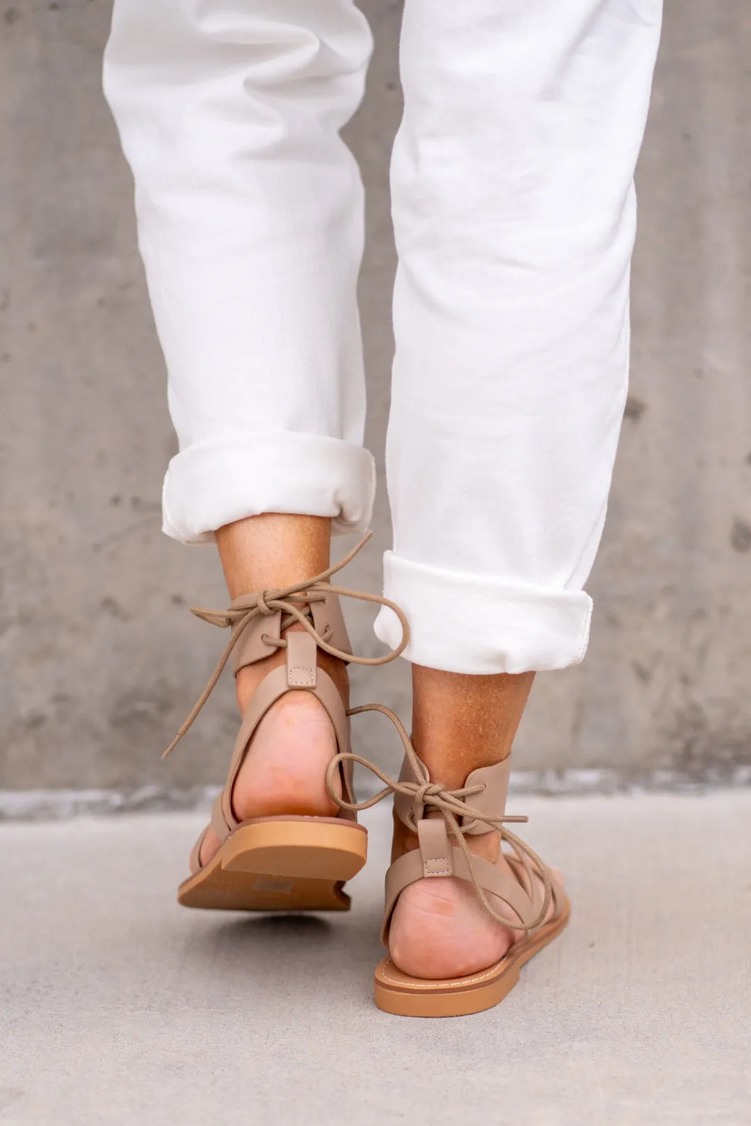 Blaze Lace Up Sandals - Taupe