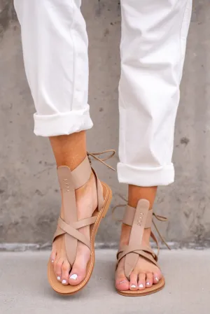 Blaze Lace Up Sandals - Taupe