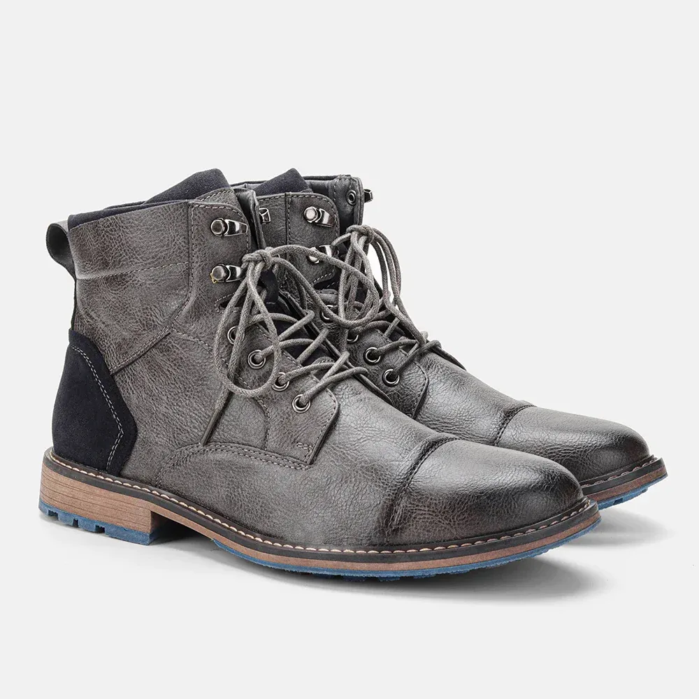 Boots Maverick™ | Men's Leather Ankle Boots | Durable, Slip-Resistant Sole & Casual Comfortable Fit