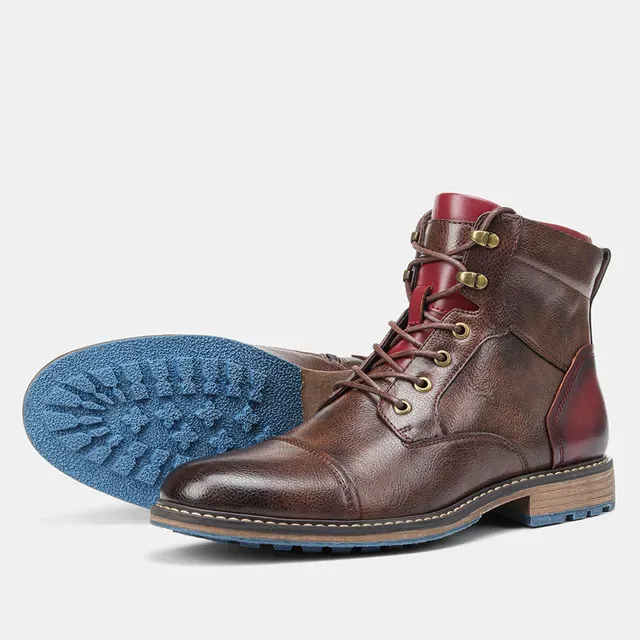 Boots Maverick™ | Men's Leather Ankle Boots | Durable, Slip-Resistant Sole & Casual Comfortable Fit
