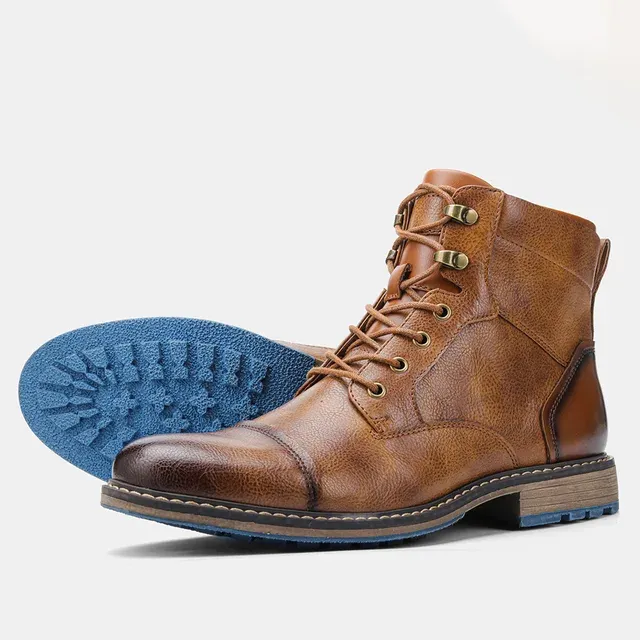 Boots Maverick™ | Men's Leather Ankle Boots | Durable, Slip-Resistant Sole & Casual Comfortable Fit