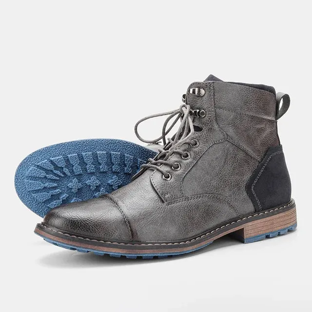 Boots Maverick™ | Men's Leather Ankle Boots | Durable, Slip-Resistant Sole & Casual Comfortable Fit