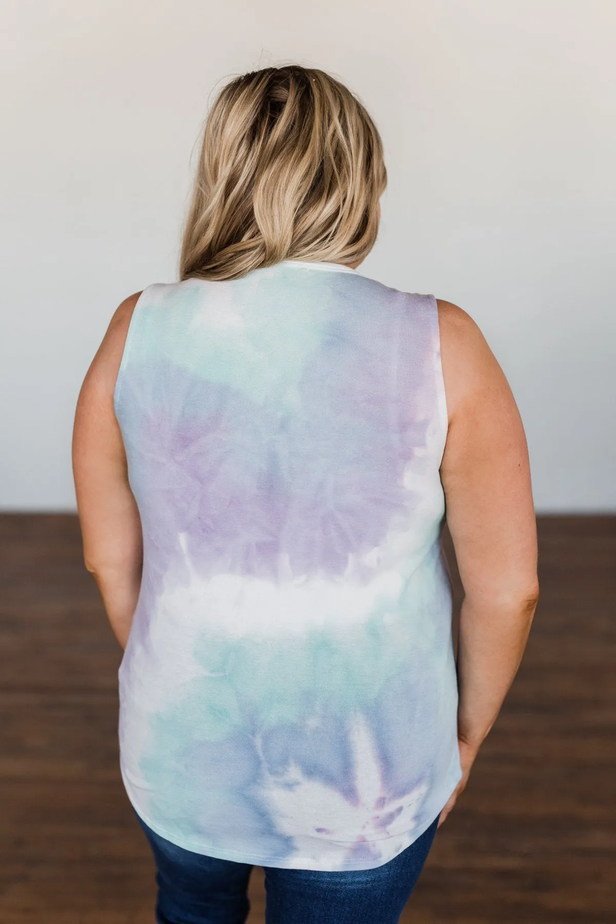 Brighten My Summer Tie Dye Tank Top- Purple, Mint, Ivory