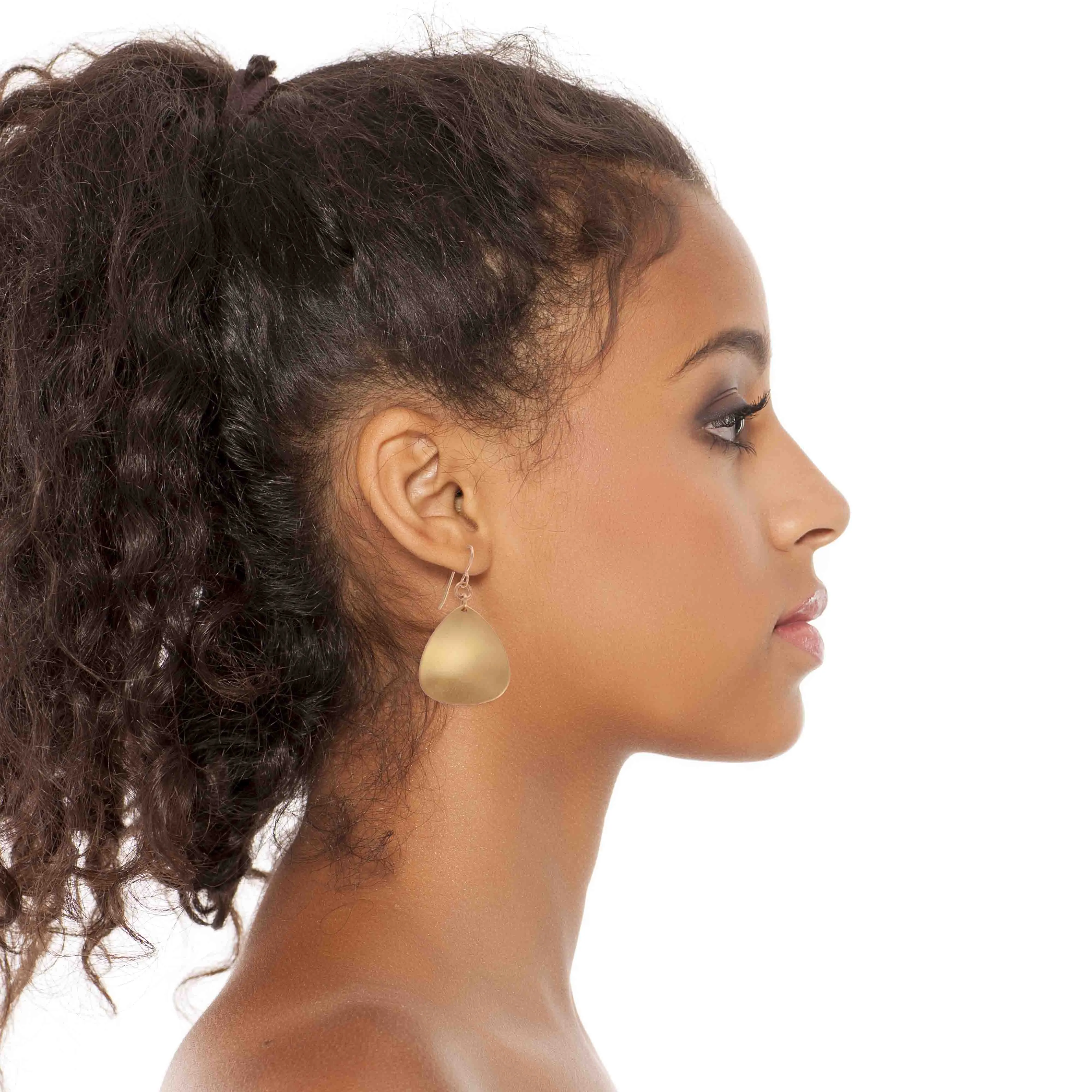 Brushed Bronze Triangular Drop Earrings