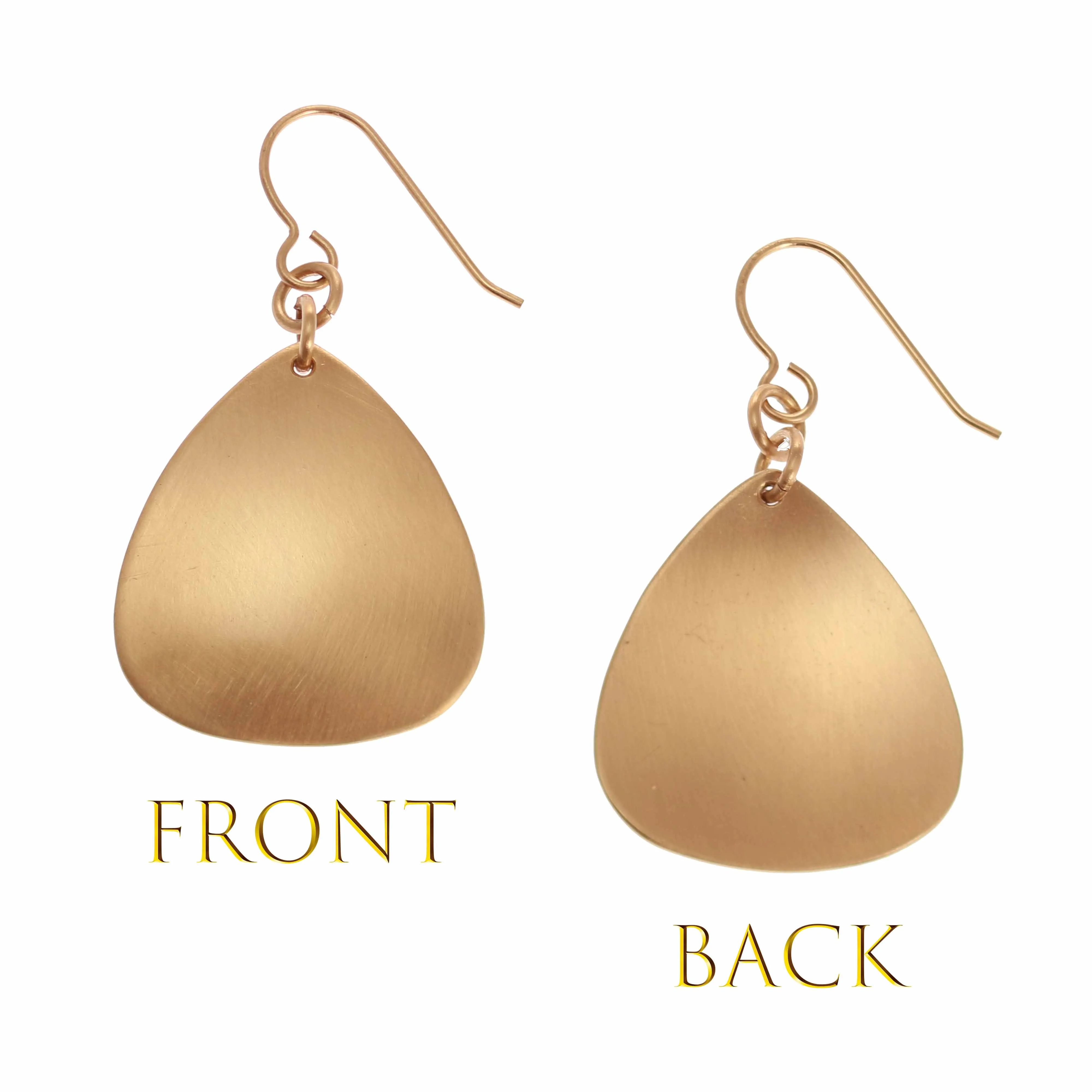 Brushed Bronze Triangular Drop Earrings
