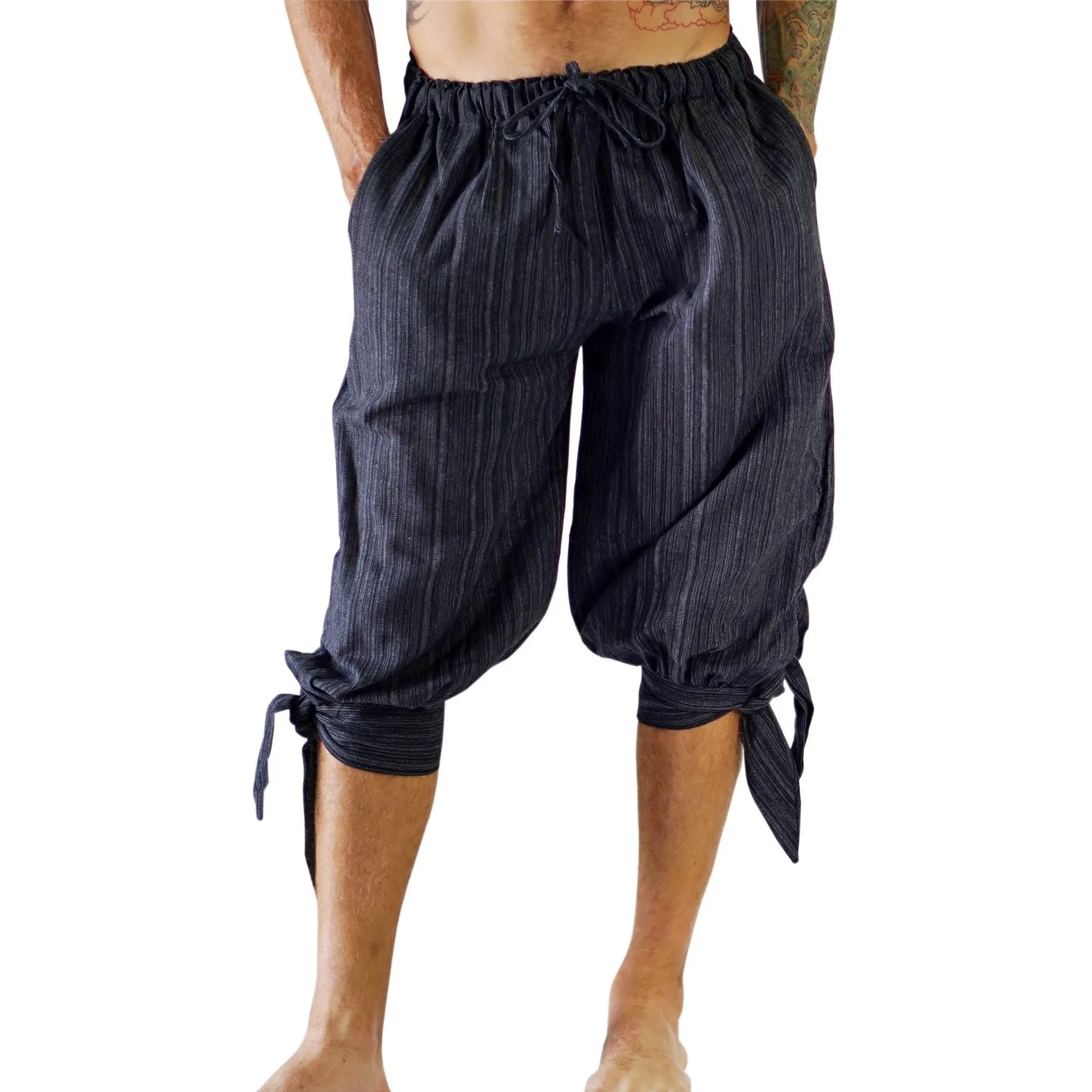'Buccaneer' Pirate Pants - Striped Black