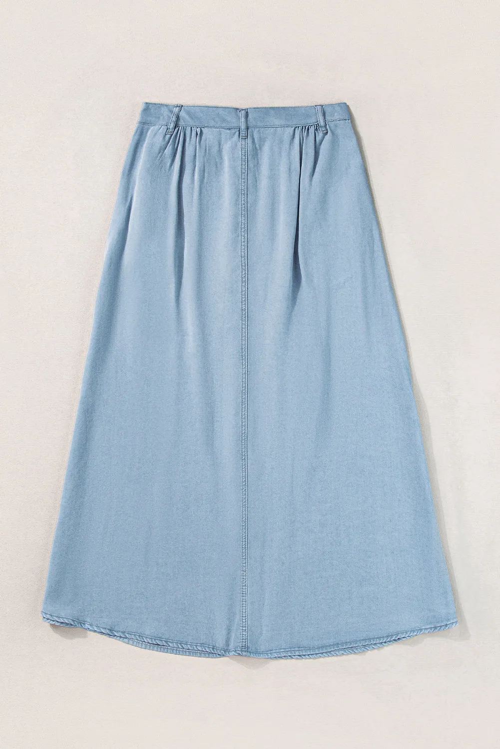 Buttoned Long Denim Skirt