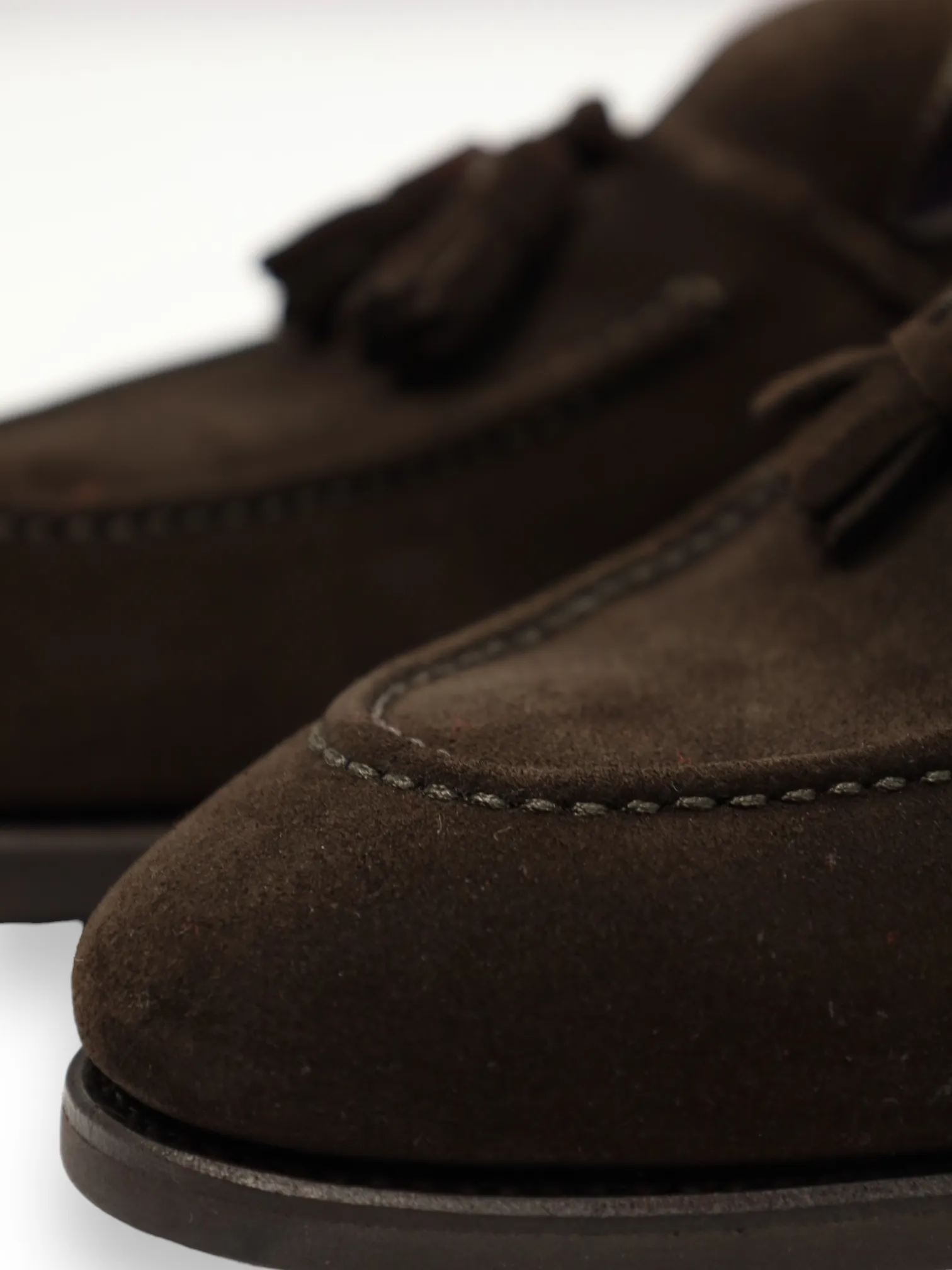 Carmina Chocolate Brown Suede Tassel Loafer