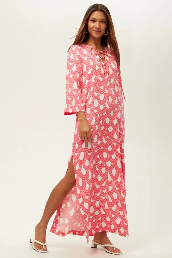 Catamaran Dress (Coral Crush/Whitewash)