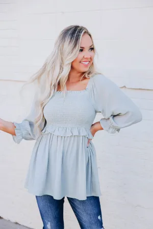 Cecelia Smocked Peplum Blouse