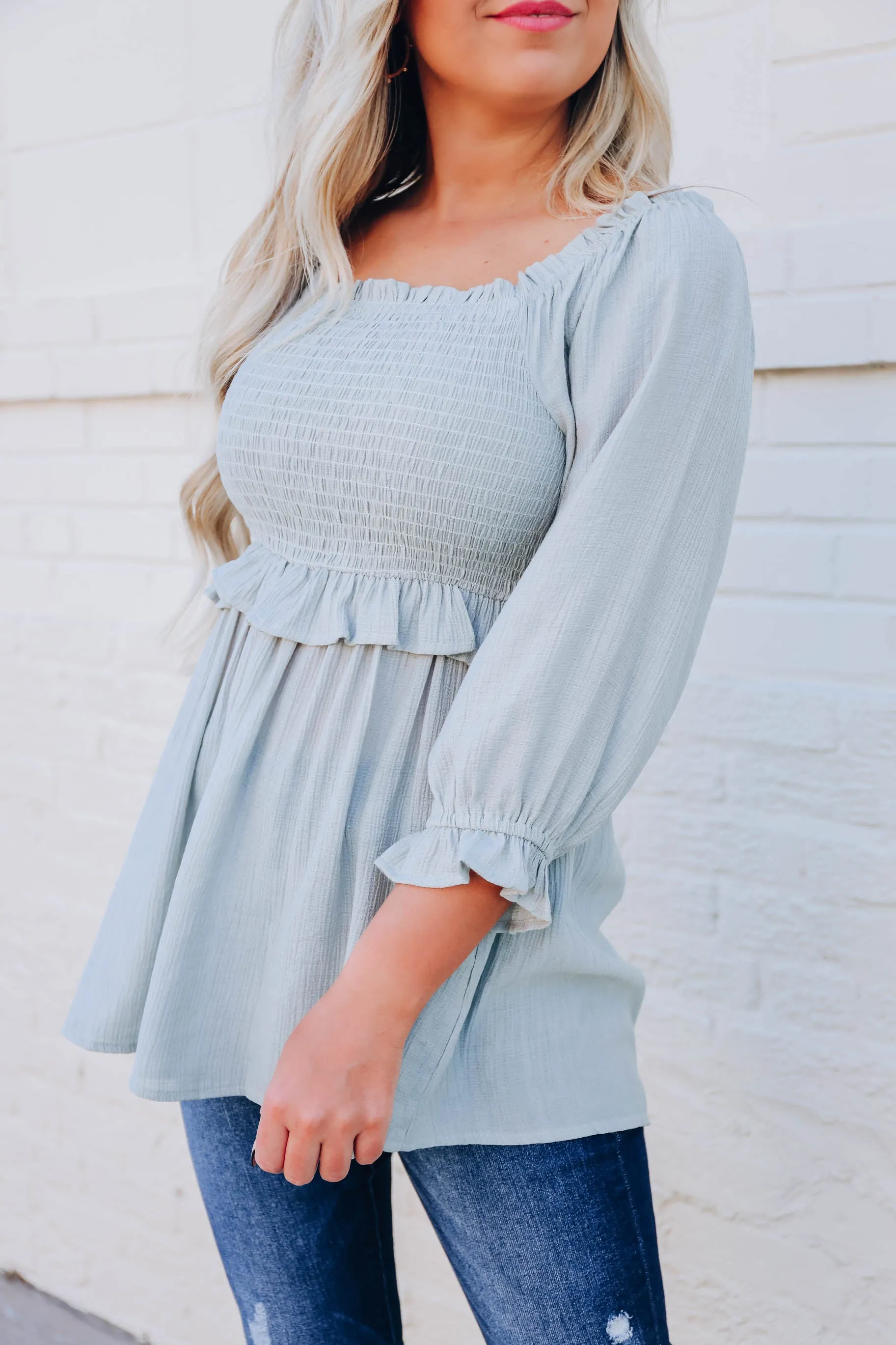 Cecelia Smocked Peplum Blouse