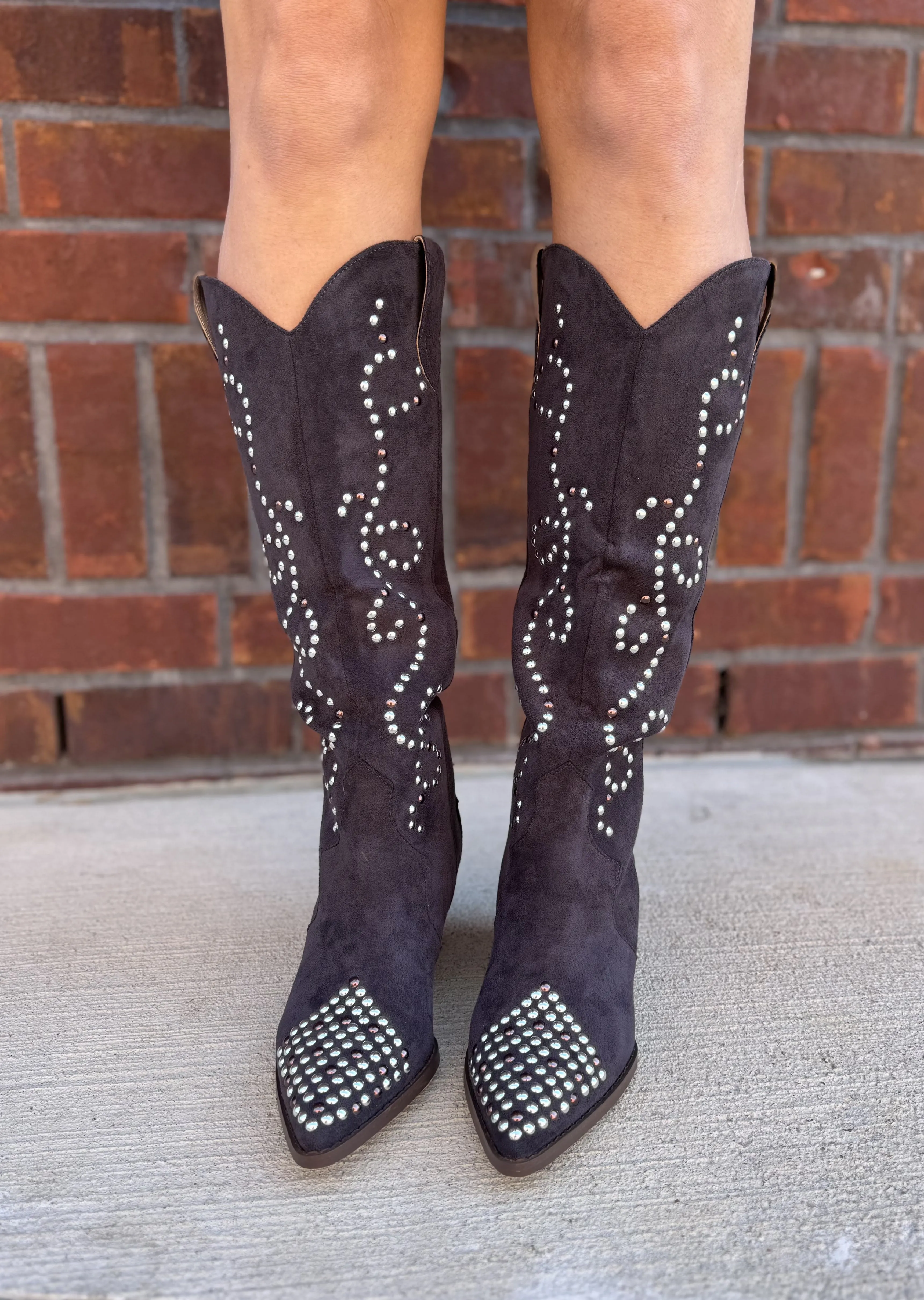 Charcoal Suede Boots