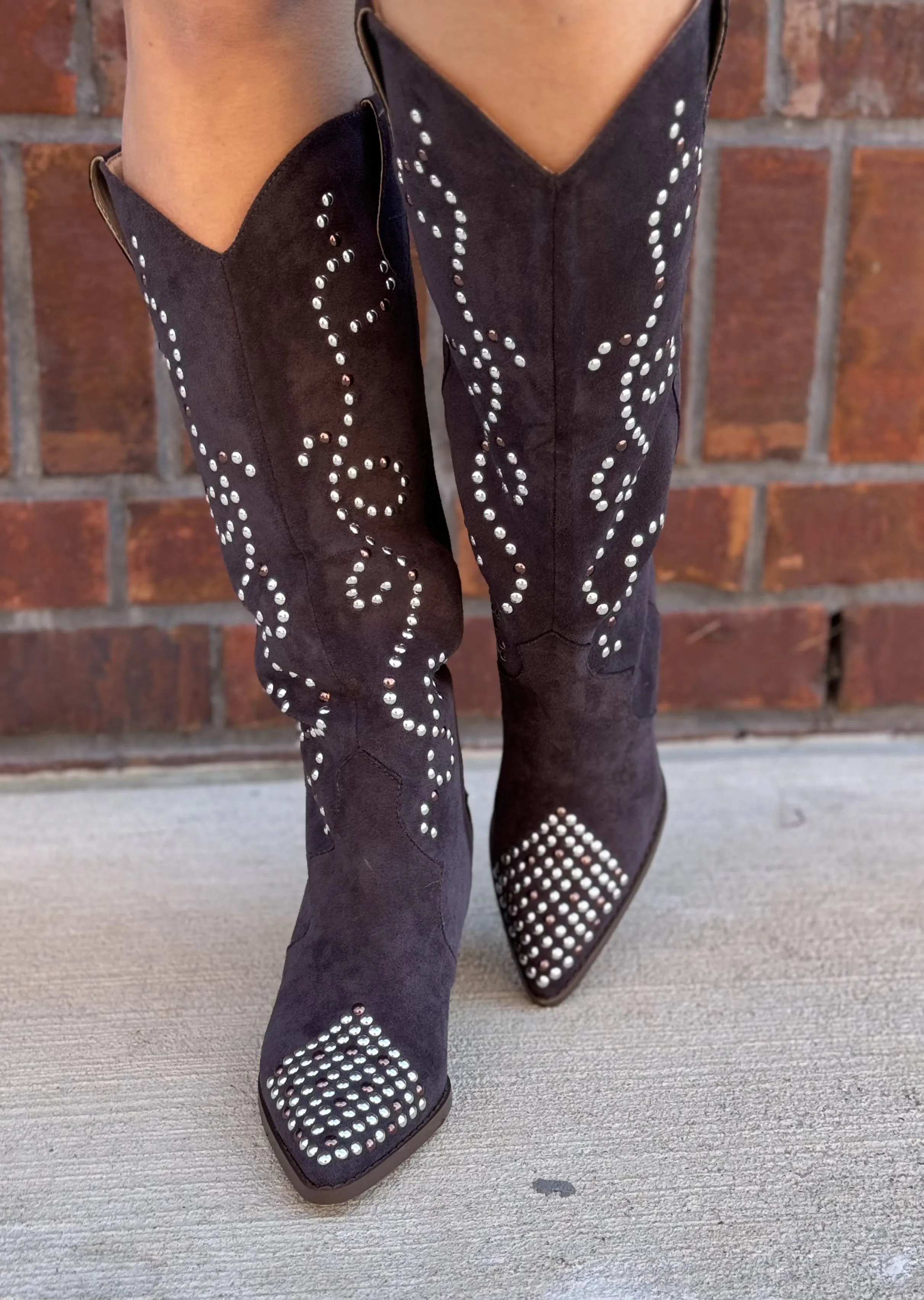 Charcoal Suede Boots
