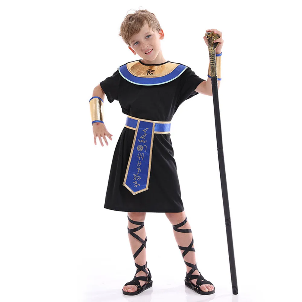 Childrenswear Kids Children Egyptian Pharaoh Cosplay Costume Masquerade Party Dress Stage Dress Up
