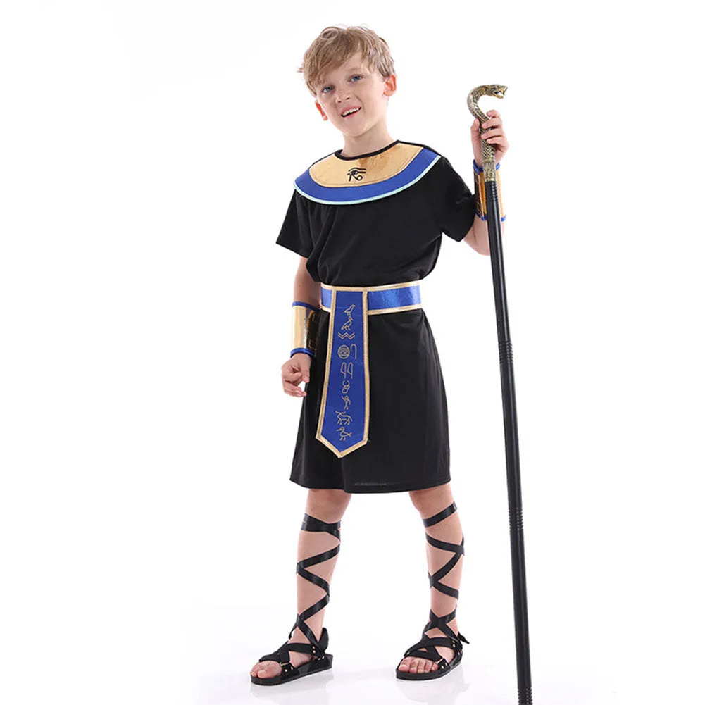 Childrenswear Kids Children Egyptian Pharaoh Cosplay Costume Masquerade Party Dress Stage Dress Up