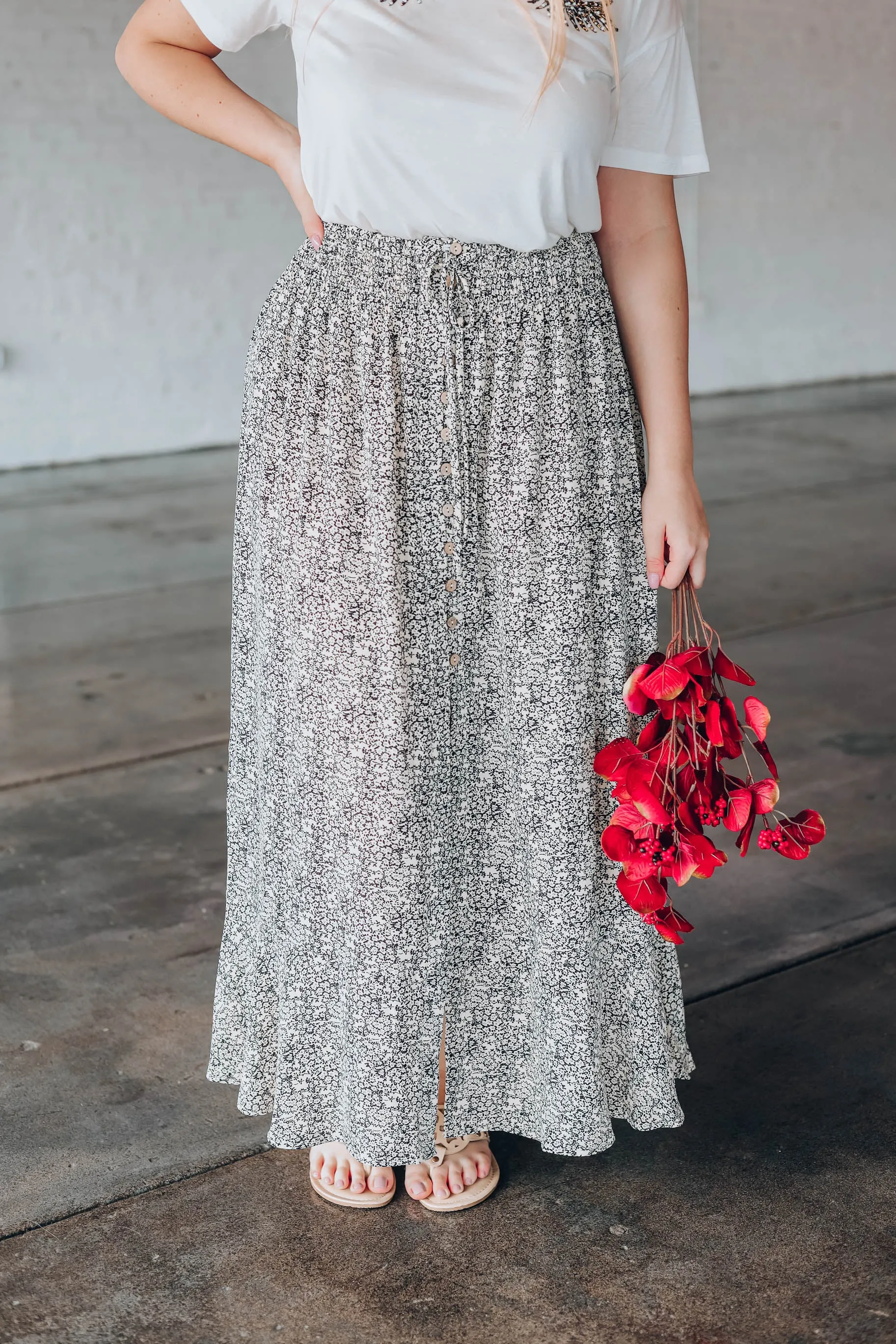 Country Time Maxi Skirt - Black