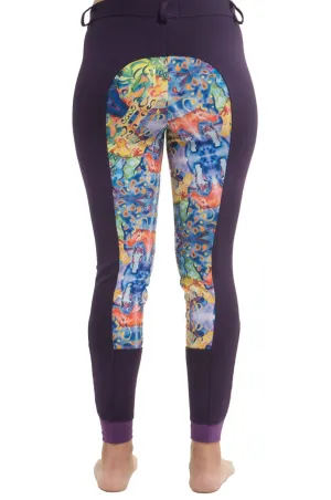 Curvy Mare | High-Waist Breech | Purple   Painted Ponies | Side Pocket