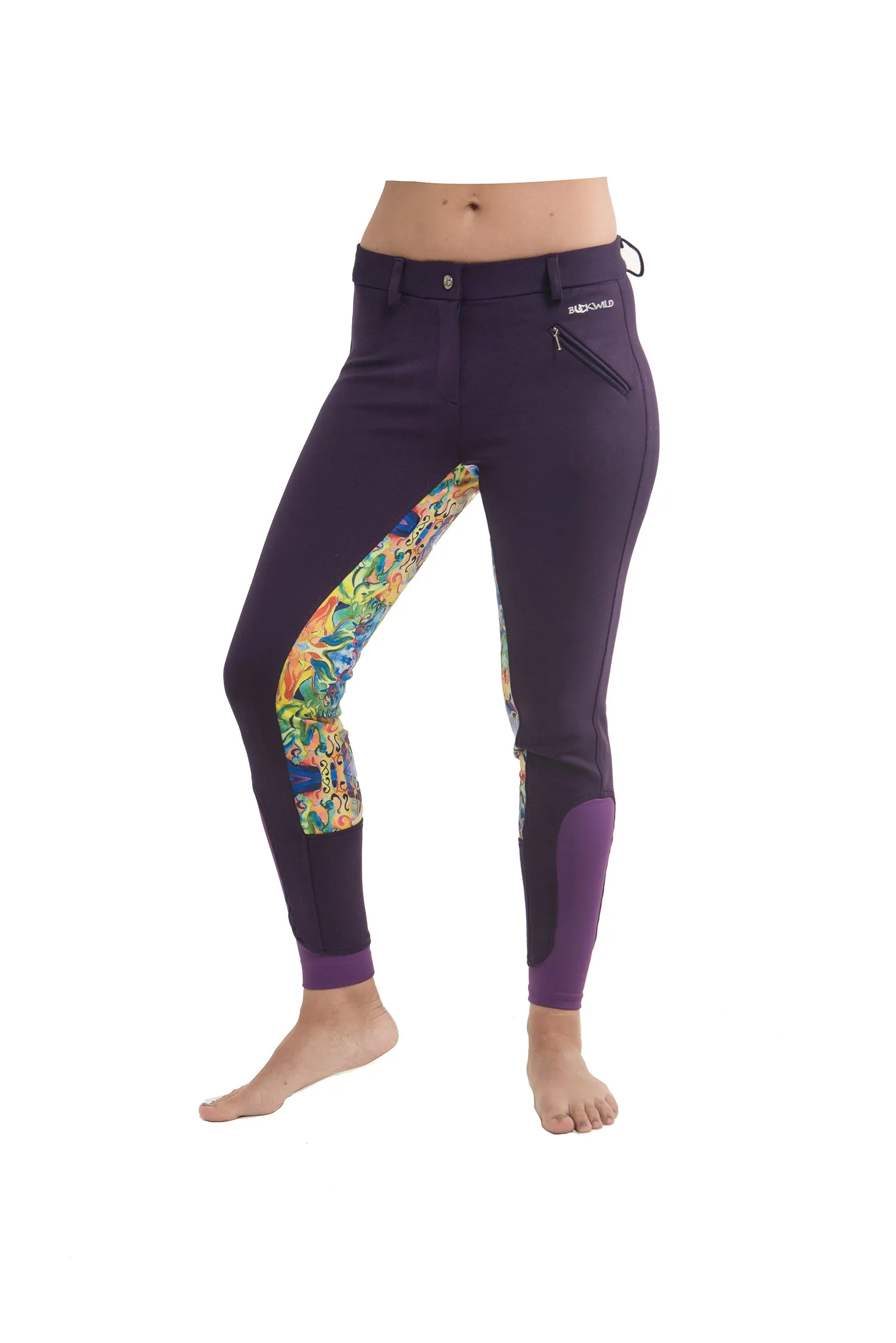 Curvy Mare | High-Waist Breech | Purple   Painted Ponies | Side Pocket