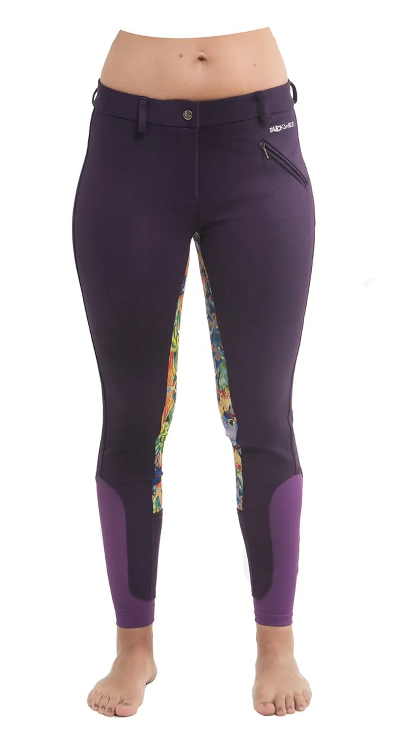 Curvy Mare | High-Waist Breech | Purple   Painted Ponies | Side Pocket