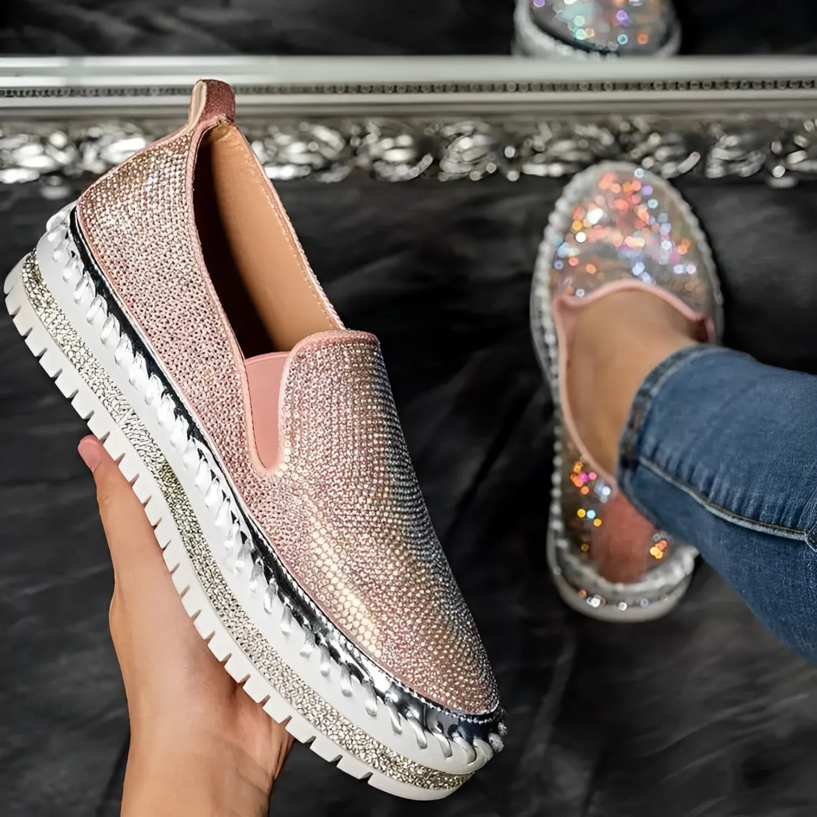 Dana® | Glittering Diamond Loafers