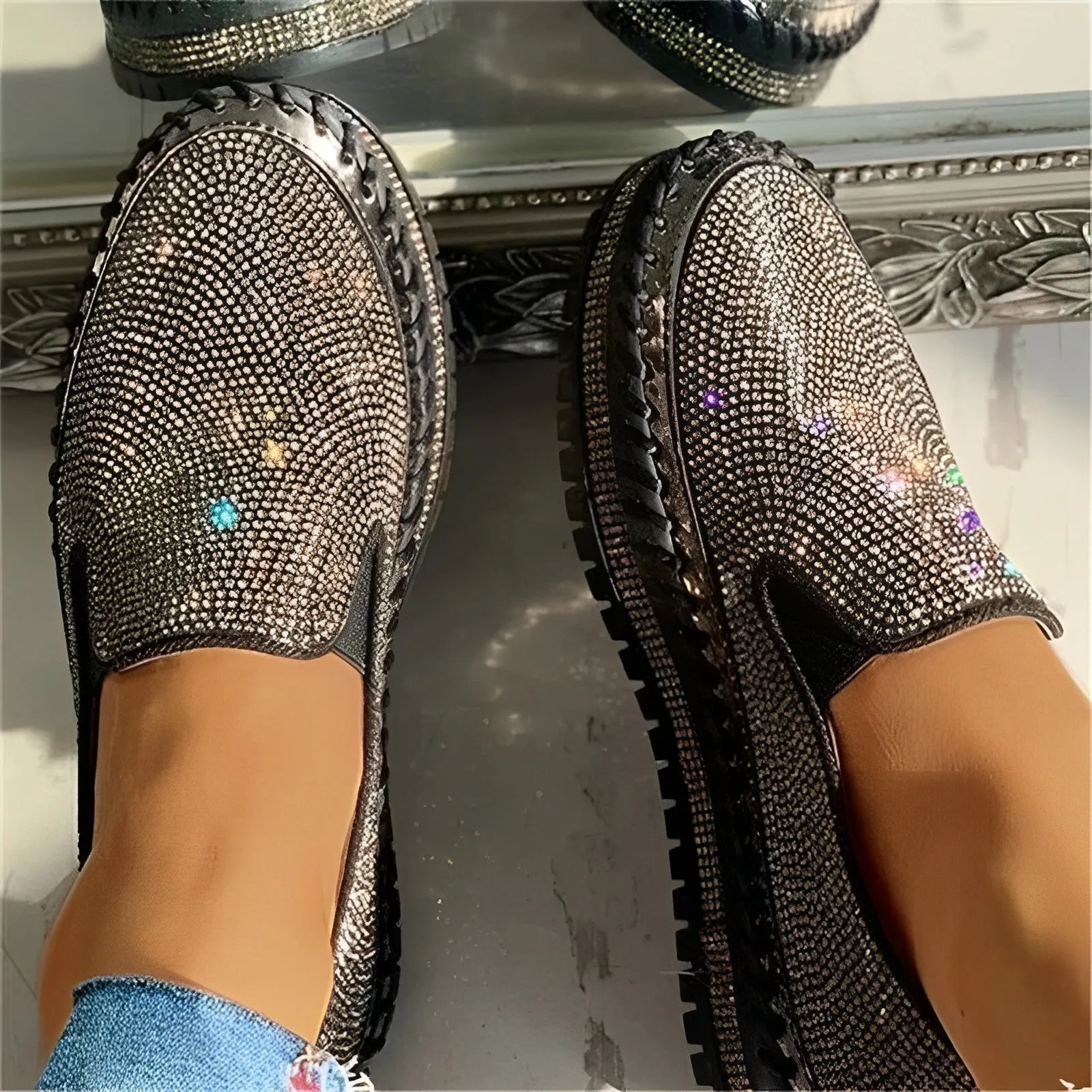 Dana® | Glittering Diamond Loafers