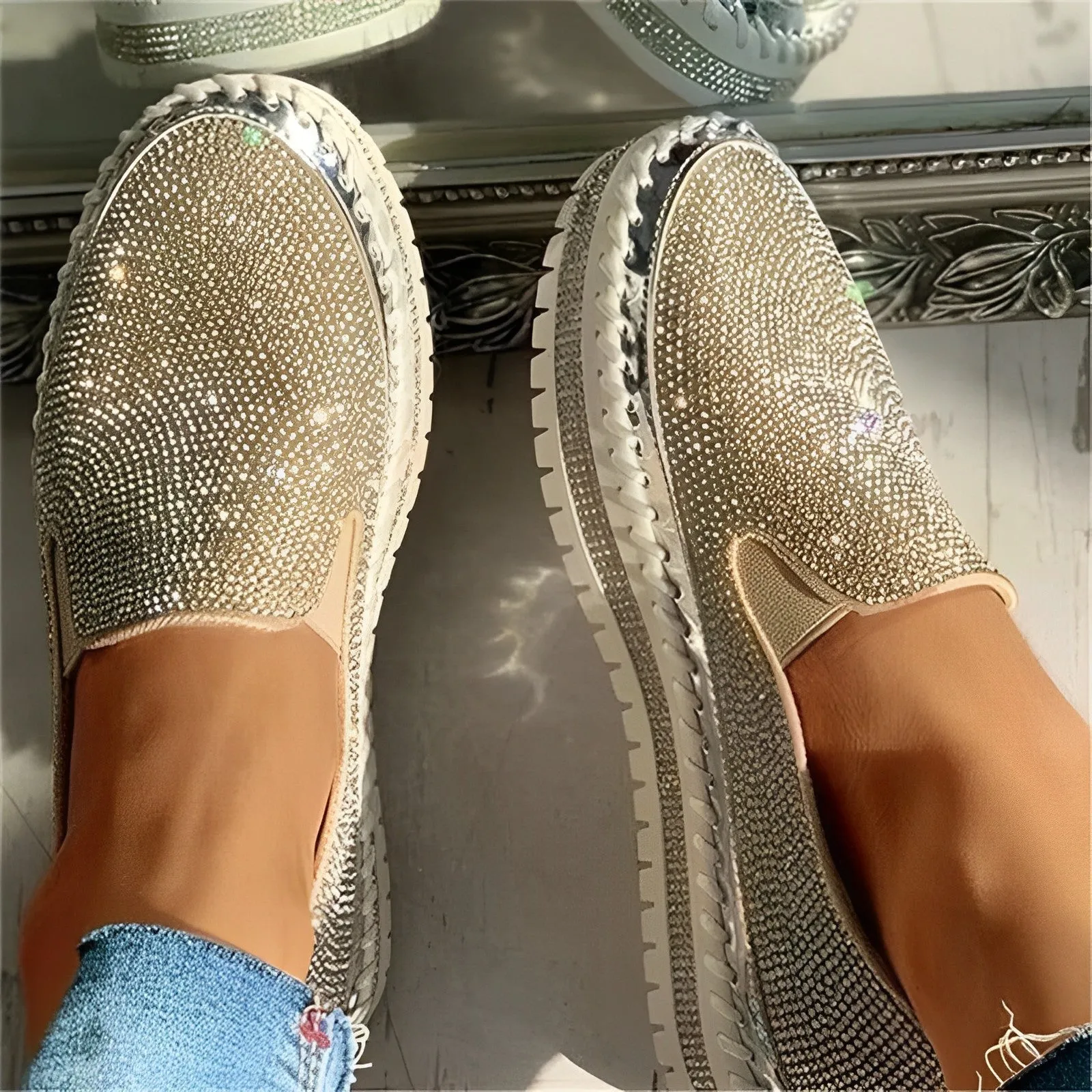 Dana® | Glittering Diamond Loafers