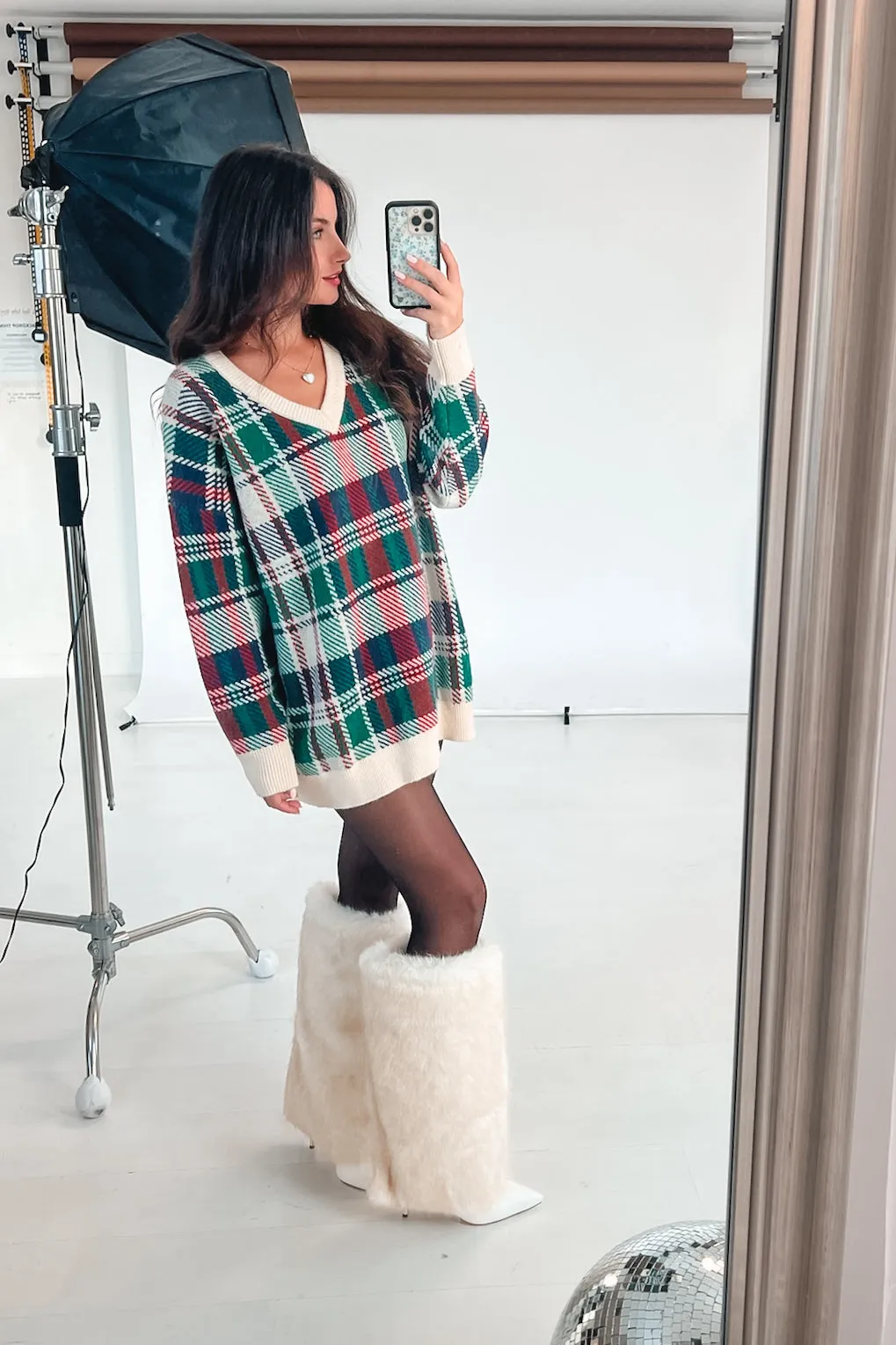 DEAL Making Cold A Statement Off White Faux Fur Stiletto Boots