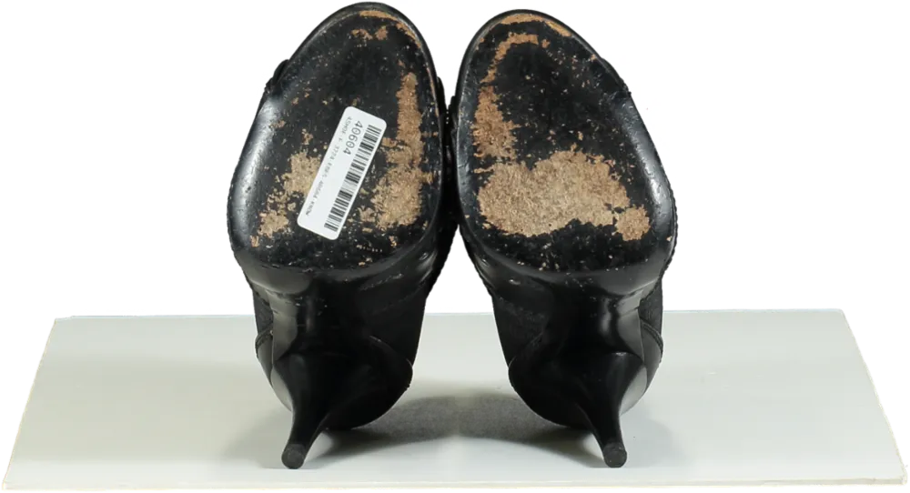 Dior Black Ankle Boots with D-Buckle Detail UK 4 EU 37