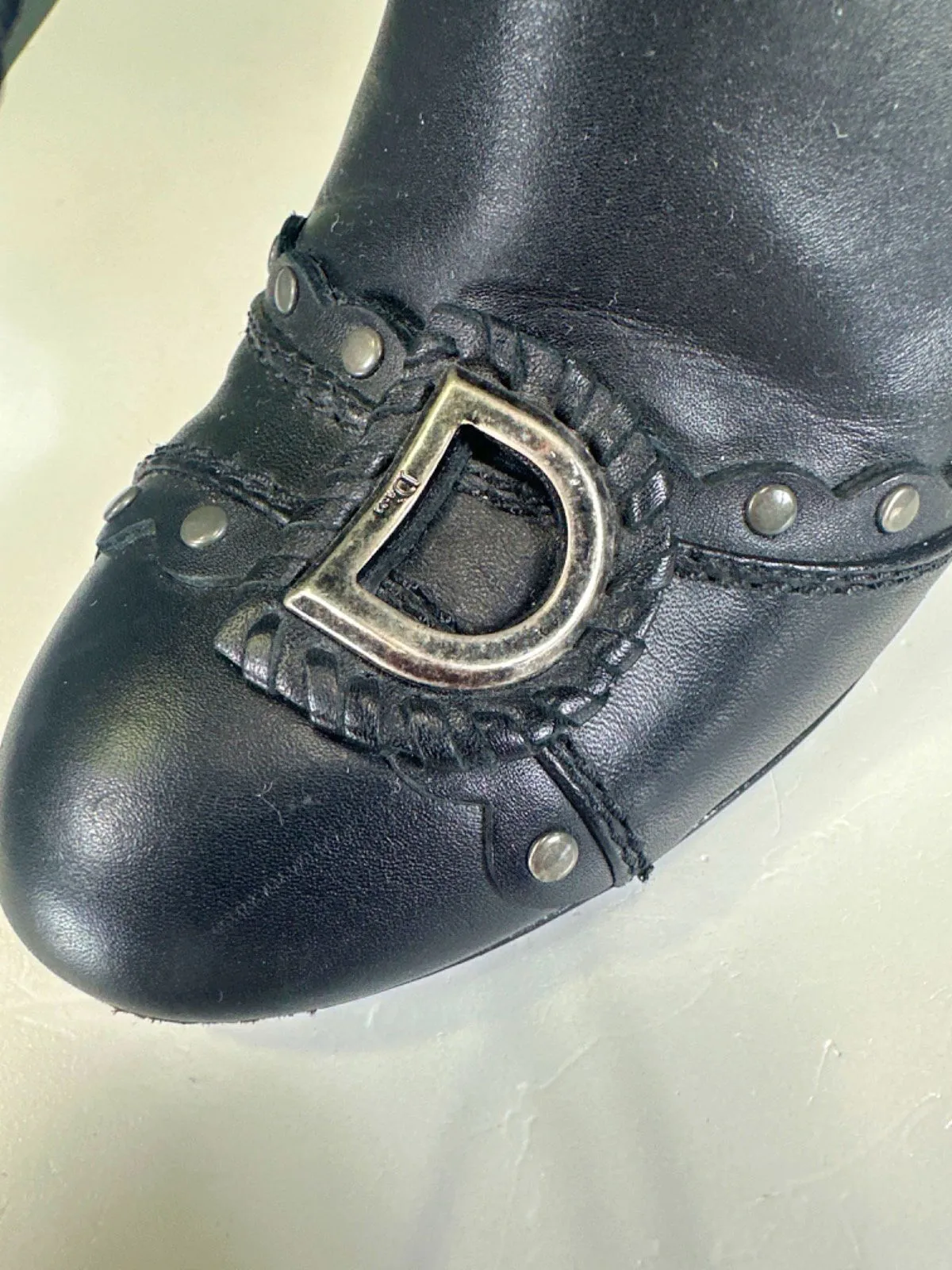 Dior Black Ankle Boots with D-Buckle Detail UK 4 EU 37