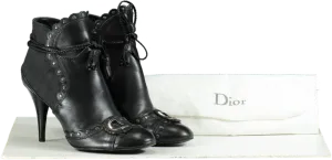 Dior Black Ankle Boots with D-Buckle Detail UK 4 EU 37