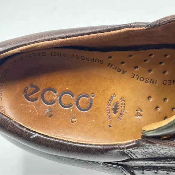 Ecco Seawalker Moc Toe Shoes Mens 10 - 10.5 EU 44 Brown Leather Lace Up Casual