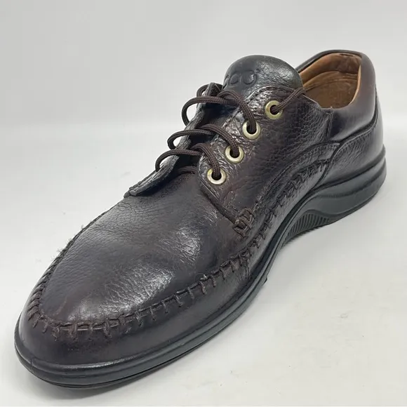 Ecco Seawalker Moc Toe Shoes Mens 10 - 10.5 EU 44 Brown Leather Lace Up Casual